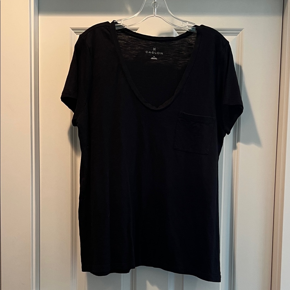 Set of 4 Caslon slub knit scoop neck t-shirt with pockets